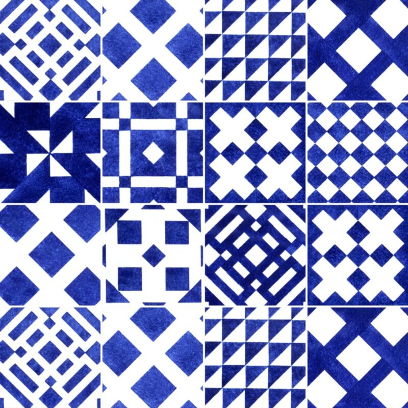KIT de Adesivo Azulejo Geométrico Azul