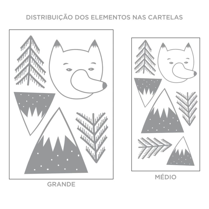 Kit de Adesivos de Parede Floresta do Urso