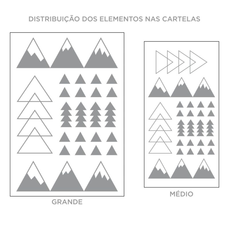 Kit de Adesivos de Parede Montanhas com Geométrico