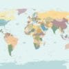 Painel Fotográfico Mapa Mundi em Português