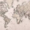 Painel Fotográfico Vintage Mapa Mundi