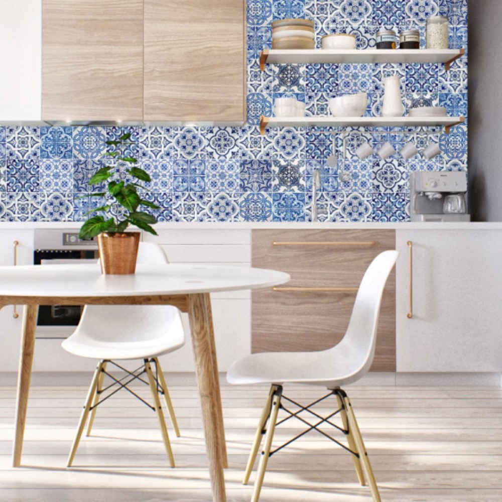 Papel de Parede Adesivo Azulejo Azul e Branco StickDecor Descreva Artesanato Manufatura E Maquinofatura ~ Papel de Parede Adesivo Azulejo Azul e Branco StickDecor