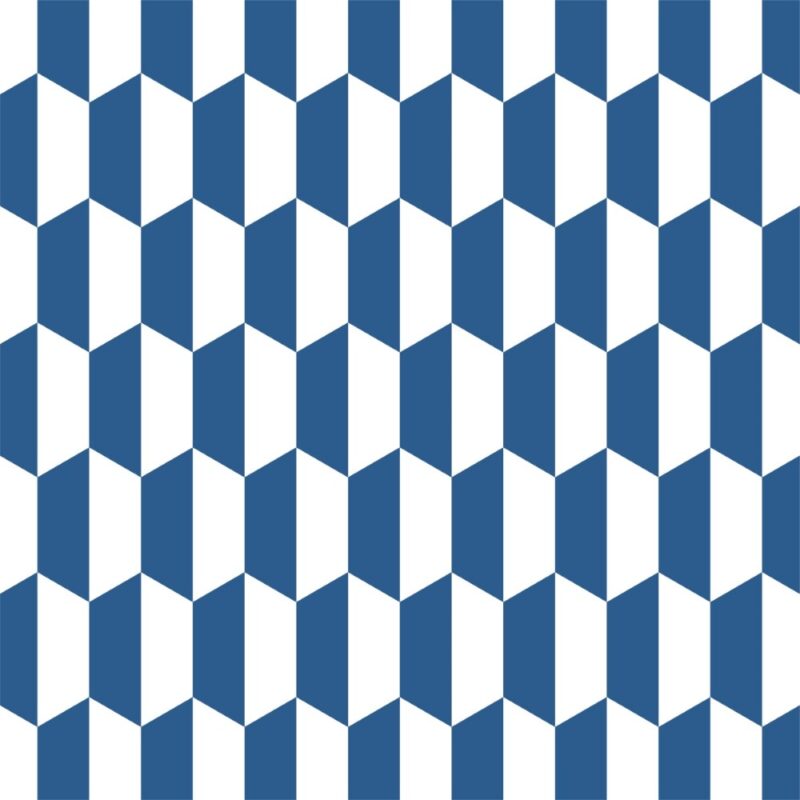 Papel de Parede Adesivo Geométrico Azul e Branco