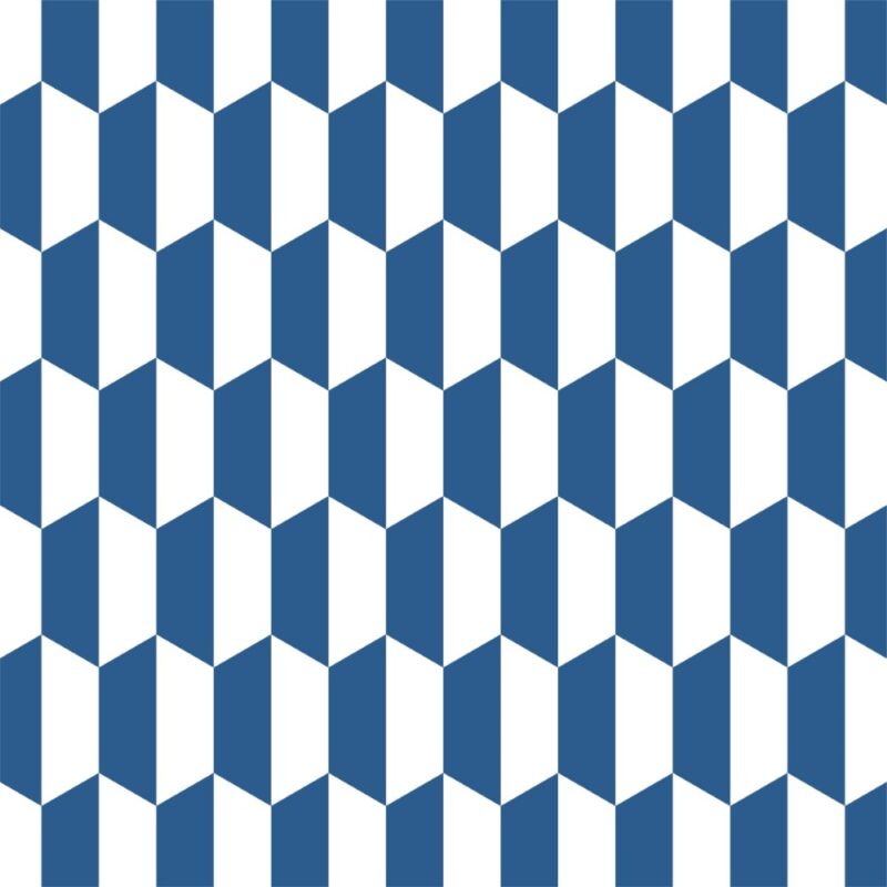 Papel de Parede Adesivo Geométrico Azul e Branco