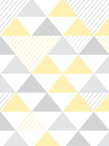 Papel de Parede Adesivo Geométrico Triangulos Amarelo e Cinza