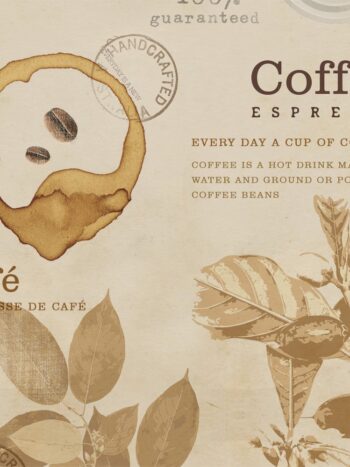 Papel de Parede Adesivo Gourmet Vintage Coffee