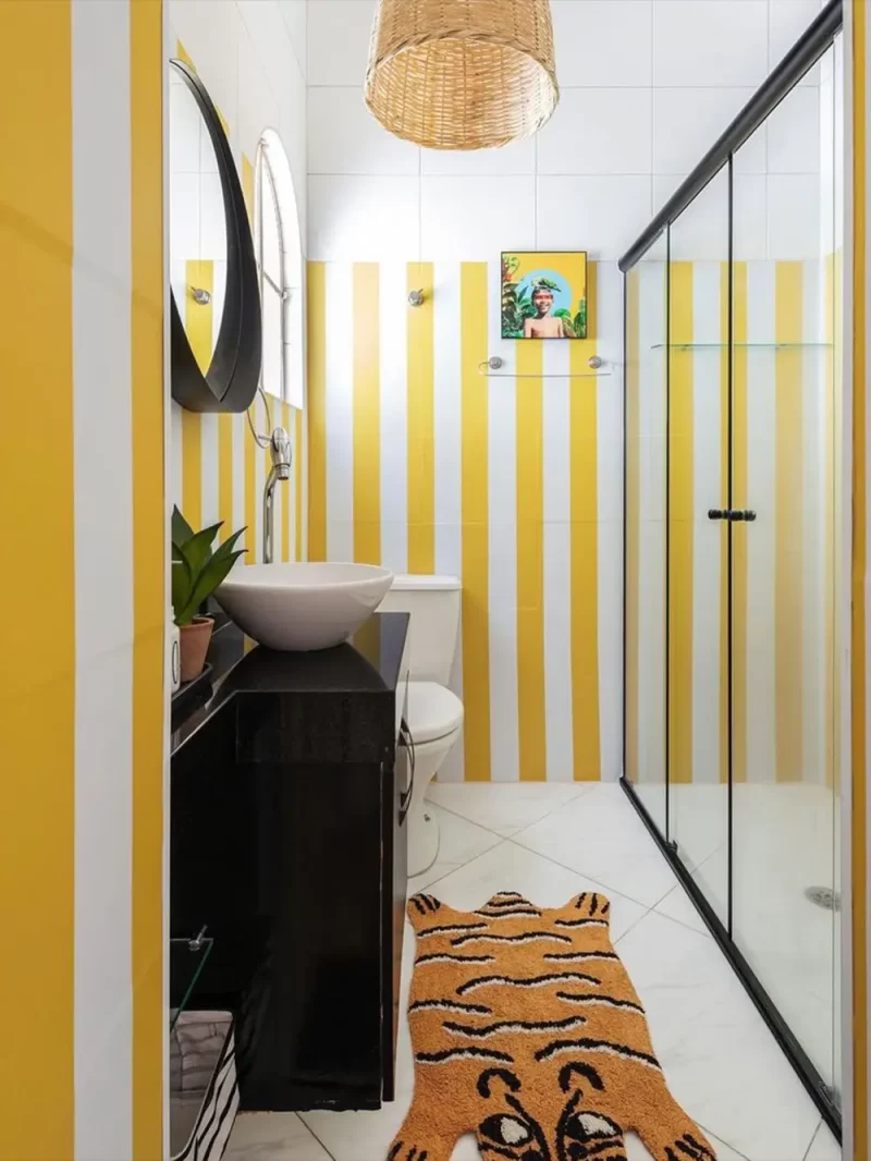 Papel de Parede Listrado Amarelo