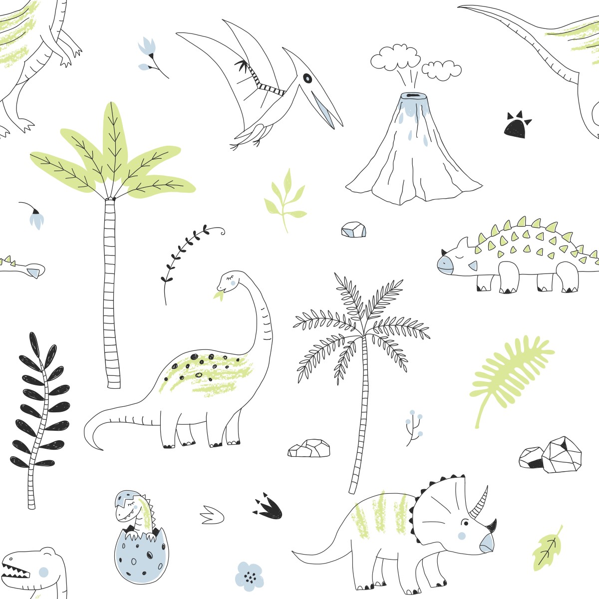 Papel de Parede Infantil Dinossauros, Papel Adesivo