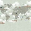 Painel Fotográfico Mapa Mundi Balão Animais