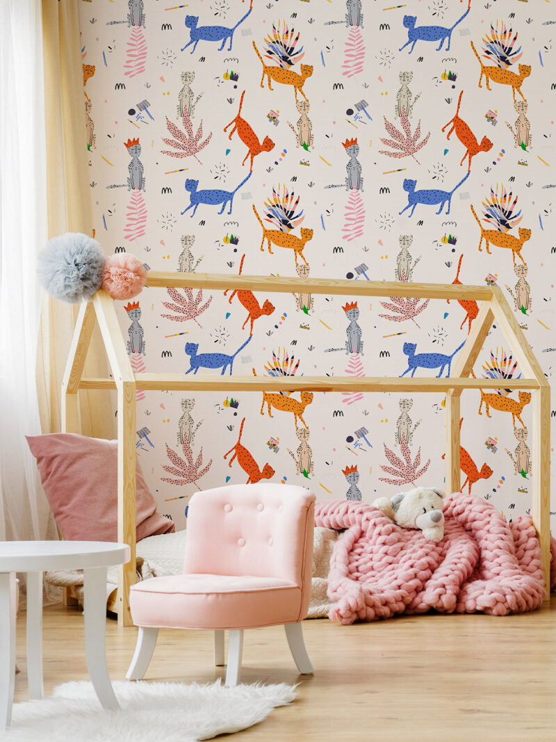 Papel de Parede Infantil Leopards