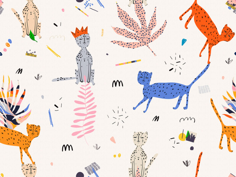 Papel de Parede Infantil Leopards