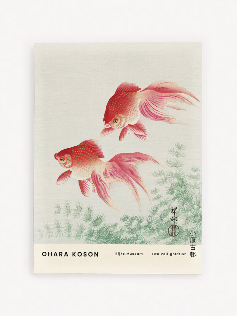 Quadro Ohara Koson Two Veil Goldfish