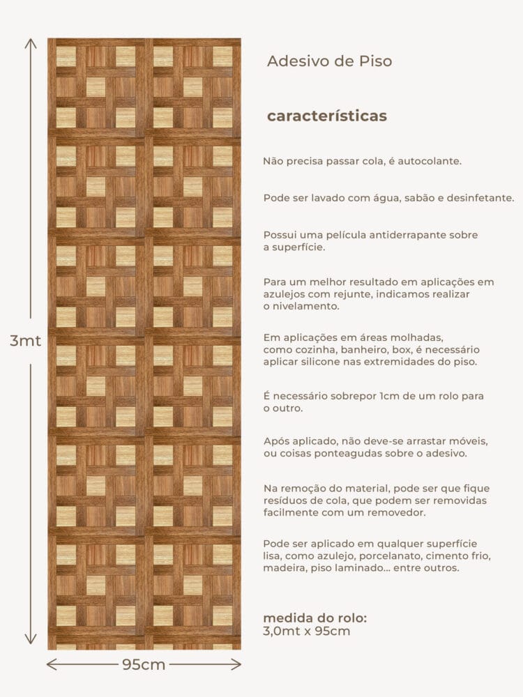 Adesivo de Piso Madeira Woodie