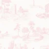 Papel de Parede Toile de Jouy Rosa