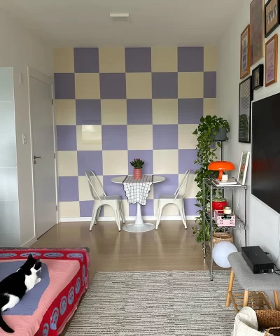 Papel de Parede Quadriculado Casa que Inspira