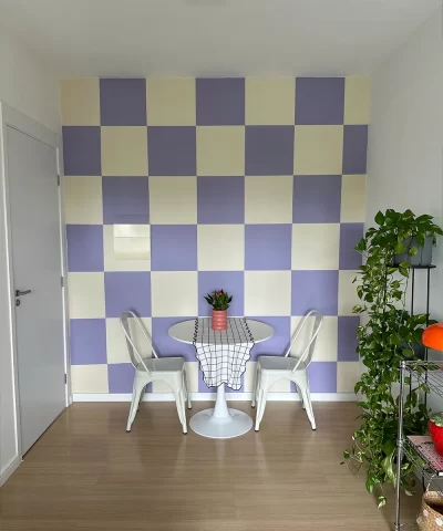 Papel de Parede Quadriculado Casa que Inspira
