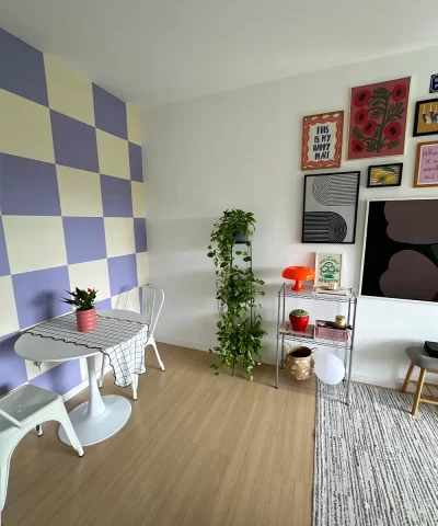 Papel de Parede Quadriculado Casa que Inspira