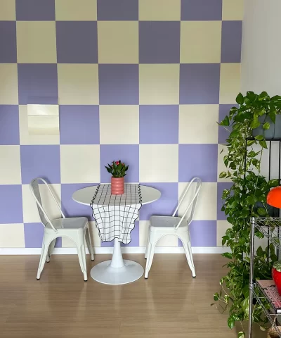 Papel de Parede Quadriculado Casa que Inspira
