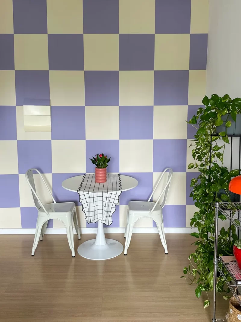 Papel de Parede Quadriculado Casa que Inspira