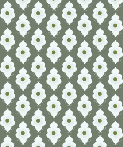 Papel de Parede Eye Flower Green