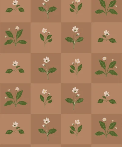 Papel de Parede Square Flower Sienna