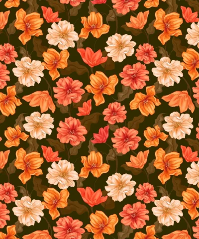 Papel de Parede Flores do Jardim Musgo