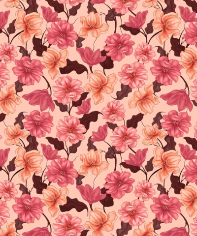 Papel de Parede Flores do Jardim Rosa
