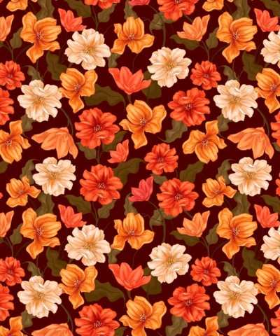 Papel de Parede Flores do Jardim Vermelho