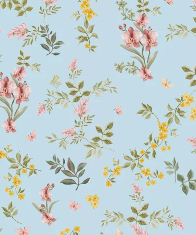 Papel de Parede Herbário Azul
