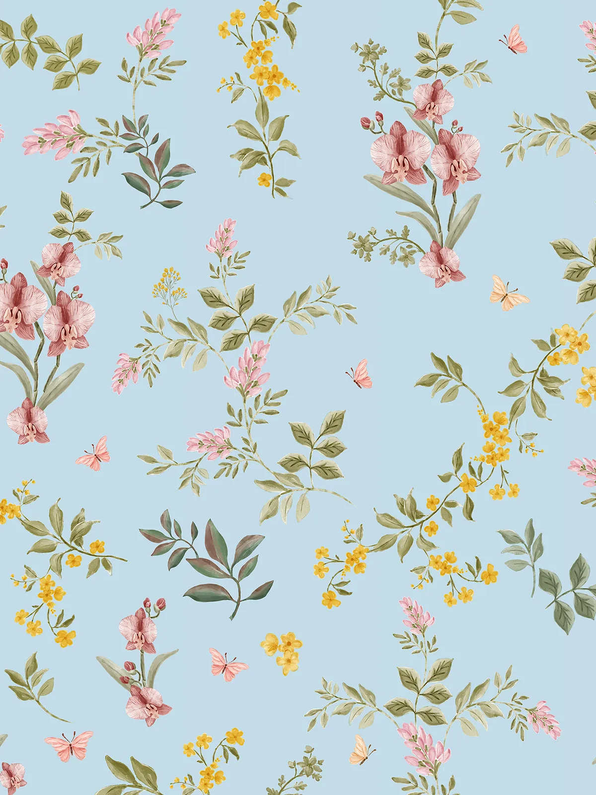 Papel de Parede Herbário Azul