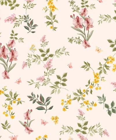 Papel de Parede Herbário Rosa