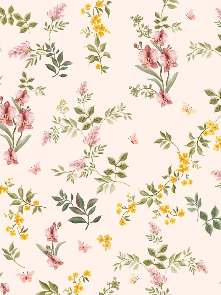 Papel de Parede Herbário Rosa