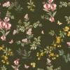 Papel de Parede Herbário Verde Escuro