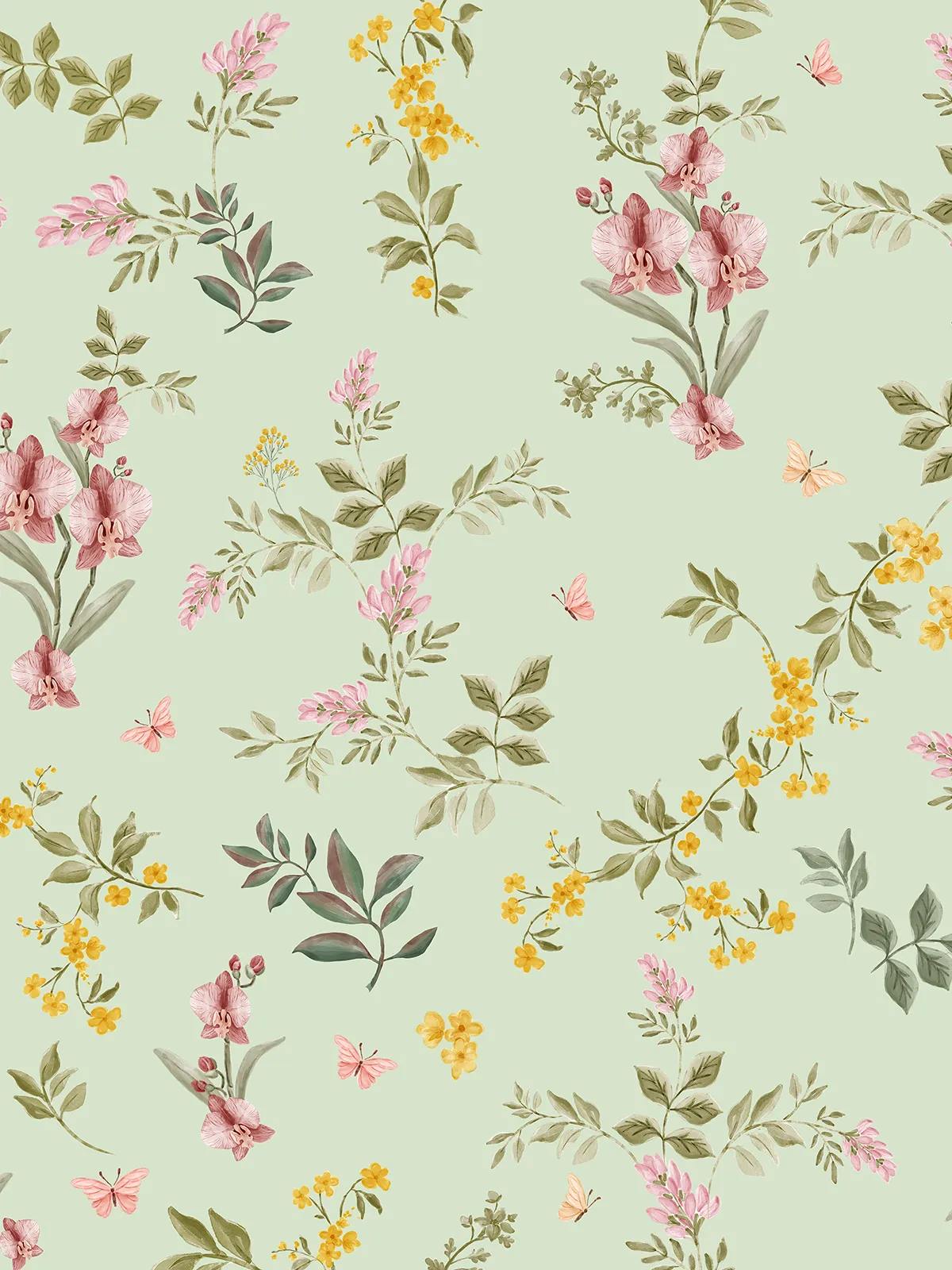 Papel de Parede Herbário Verde