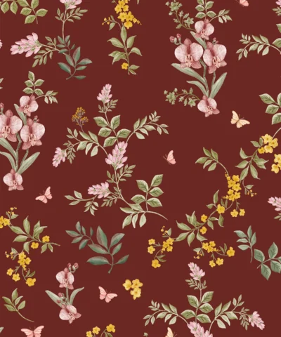 Papel de Parede Herbário Vermelho
