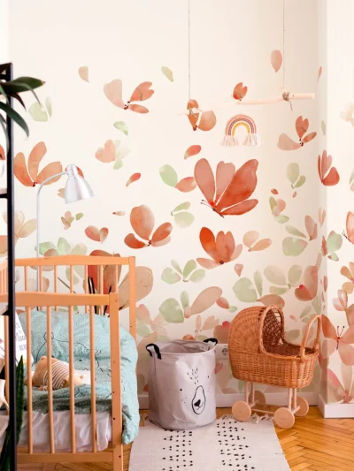 Painel Fotográfico Butterflowers Coral